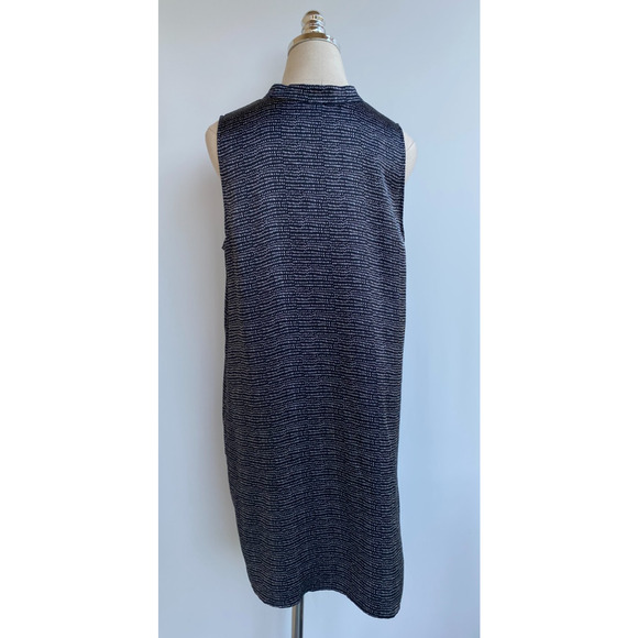 EILEEN FISHER Dress Silk Polka Dot Shift Tank Sleeveless Black sz M - Picture 4 of 8